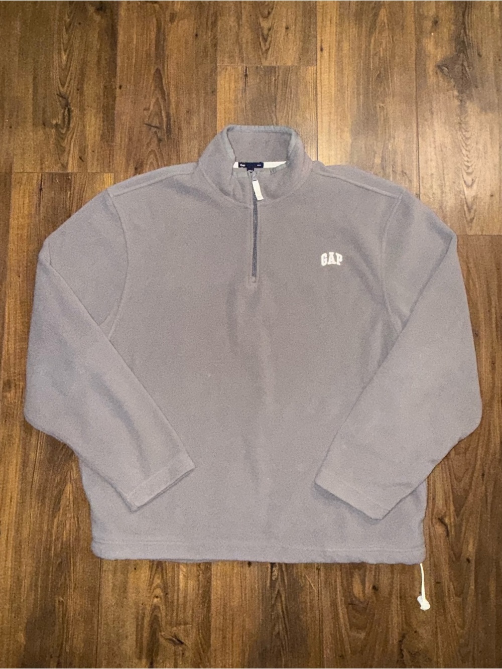 GAP Men's Light Gray Quarter-Zip Fleece Pullover Size XL